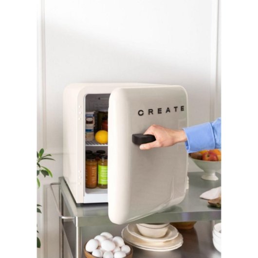 Create Frigorífico Retro Mini 48L Gas R600a Beige/Negro F