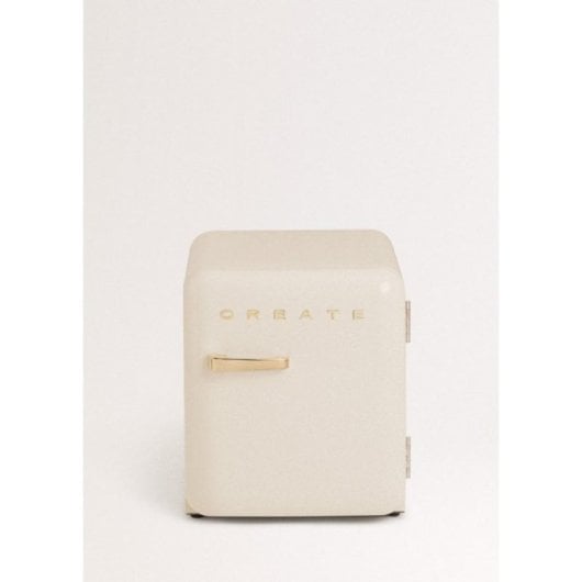 Create Frigorífico Retro Mini 48L Gas Ecológico R600a Beige/Oro F