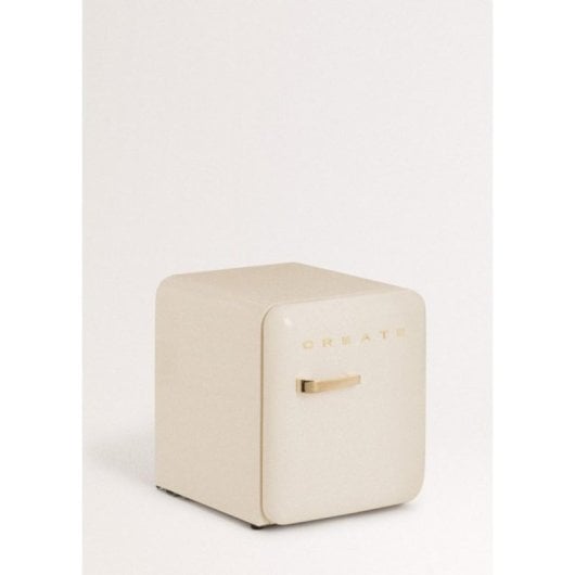 Create Frigorífico Retro Mini 48L Gas Ecológico R600a Beige/Oro F
