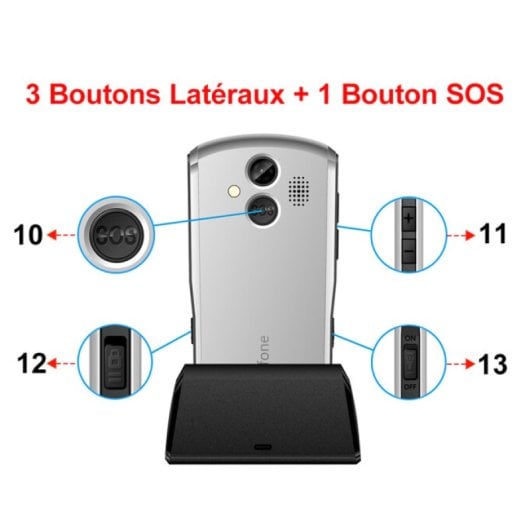 Móvil Básico Artfone A400 4g Teléfono Para Personas Mayores Con Botón Sos Oro