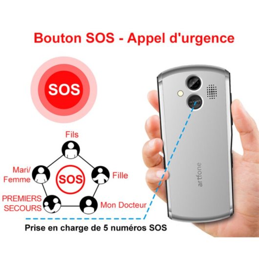 Móvil Básico Artfone A400 4g Teléfono Para Personas Mayores Con Botón Sos Oro