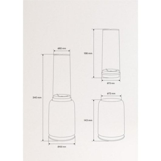 Batidora portátil CREATE Moi Studio 0,4L 230W Salvia Tritan acero inox transportable