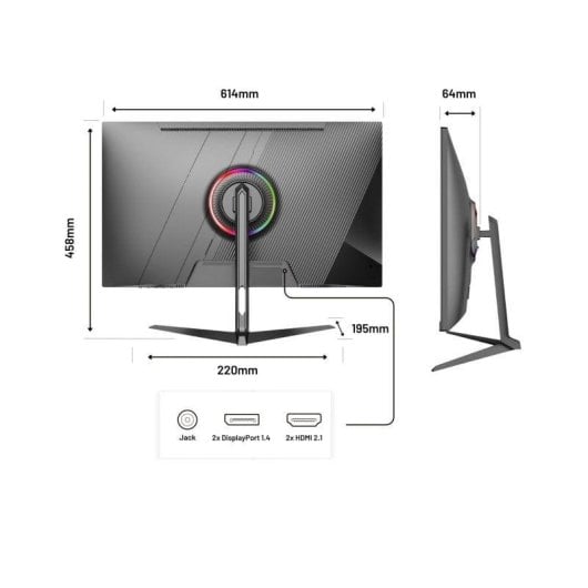 Japannext JN-IPS27G1632UF Monitor Gaming Dual Mode 27" IPS 4K/FHD 160Hz/320Hz 0.5ms