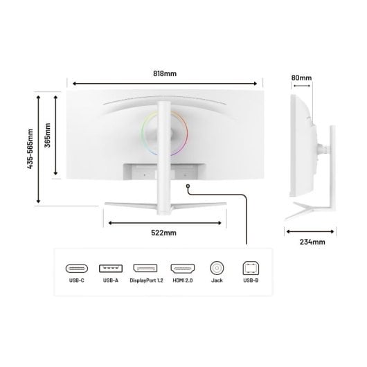 Japannext Jn-ips34q-hc6-w Monitor 34" Ips Uwqhd 60hz 5ms