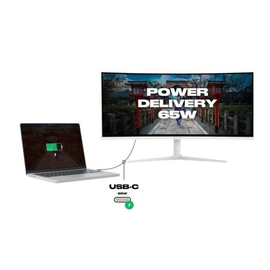 Écran PC JAPANNEXT JN-IPS34Q-HC6-W 34" UWQHD 60Hz IPS incurvé USB-C KVM 5ms