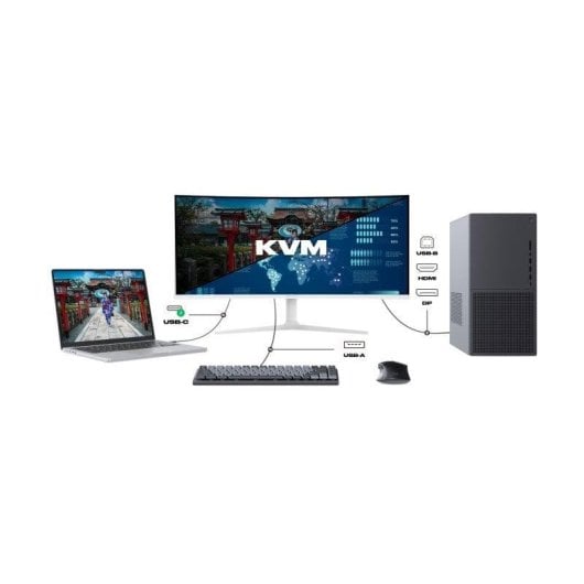 Écran PC JAPANNEXT JN-IPS34Q-HC6-W 34" UWQHD 60Hz IPS incurvé USB-C KVM 5ms