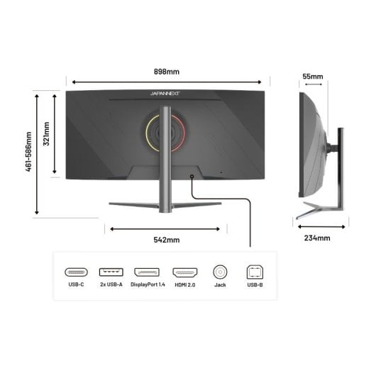 Japannext Jn-ipsc3752uwqhdpr-h-c65w Monitor Curved 37.5" Ips Uwqhd+ 75hz 4ms