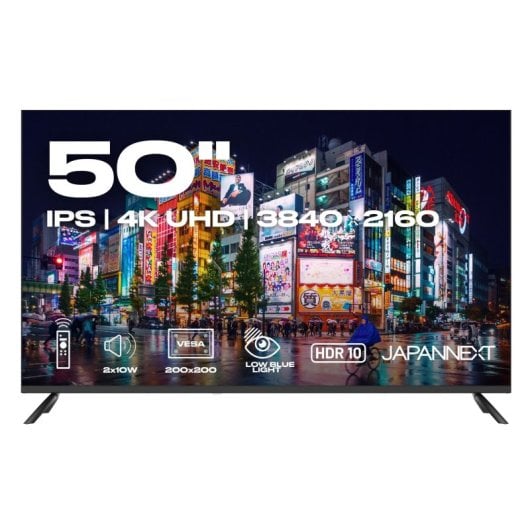 Monitor JAPANNEXT JN-i50U 50" UltraHD 4K 60Hz IPS HDR FreeSync Altifalantes