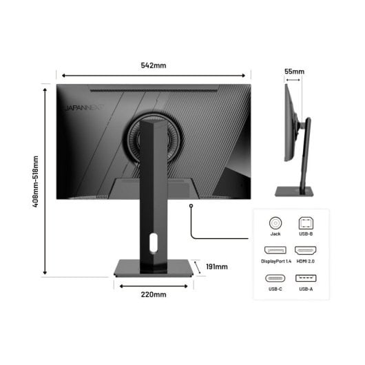 Japannext Jn-ips2380uhdr-c65w-hsp Monitor Pc Para Oficina 23.8" 4k Uhd Usb-c (+65 W De Carga)