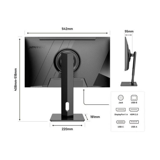 Monitor JAPANNEXT JN-IPS2380UHDR-C65W-HSP 23.8" UltraHD 4K IPS USB-C HDR10 8ms