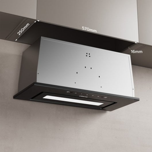 Ciarra Dunstabzugshaube, 60 cm, 460 m³/h, Umluft, mit Kohlefiltern (2 Stück), Handbewegungssteuerung, Schwarz, AWB6931B