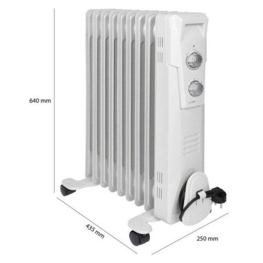Ölradiator Clatronic RA 3736 9 Rippen 2000W Thermostat Rollen Sicherheit