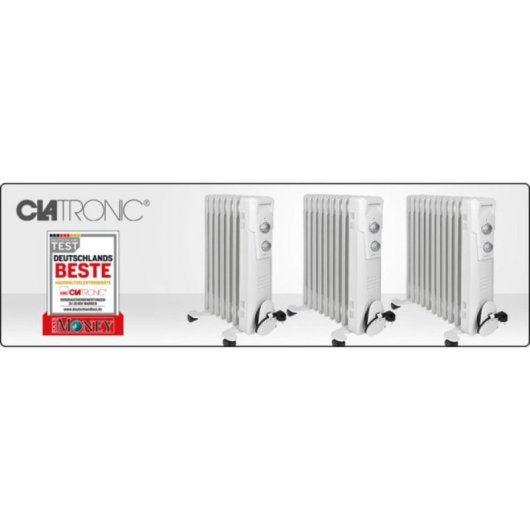 Radiador de aceite Clatronic RA 3736 9 varillas 2000W termostato ruedas seguridad compacto