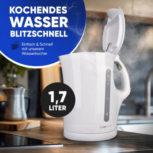Bollitore Elettrico Clatronic WK 3819 WH 1,7L 2200W Senza Fili Bollitore Elettrico Clatronic WK 3819 WH 1,7L 2200W Senza Fili