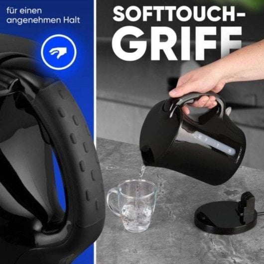 Wasserkocher Clatronic WK 3819 BK 1,7L kabellos 2200W Antikalkfilter Schwarz