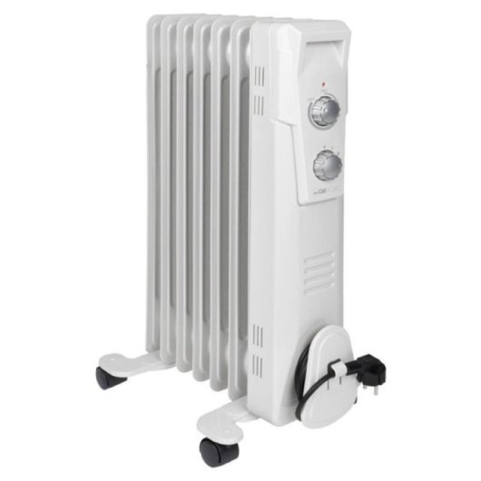 Radiador de aceite Clatronic RA 3735 7 varillas 1500W Blanco termostato ruedas seguridad