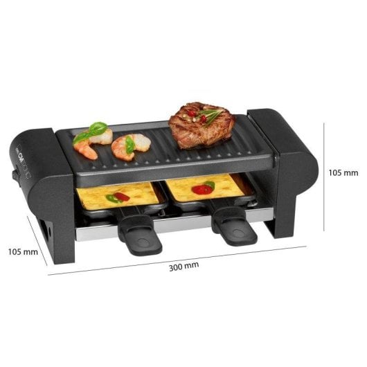 Grill Raclette Clatronic RG 3592 compact 350 W antiadhésif 2 personnes
