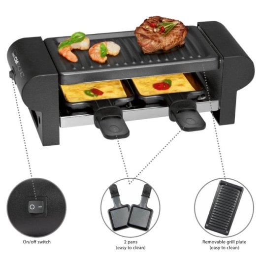 Grill Raclette Clatronic RG 3592 compact 350 W antiadhésif 2 personnes