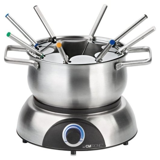 Fondue Set Clatronic FD 3783 Acier Inoxydable 1,2L 1400W pour 8 Personnes
