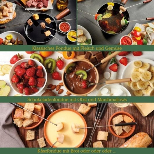 Fondue Set Clatronic FD 3783 Acier Inoxydable 1,2L 1400W pour 8 Personnes