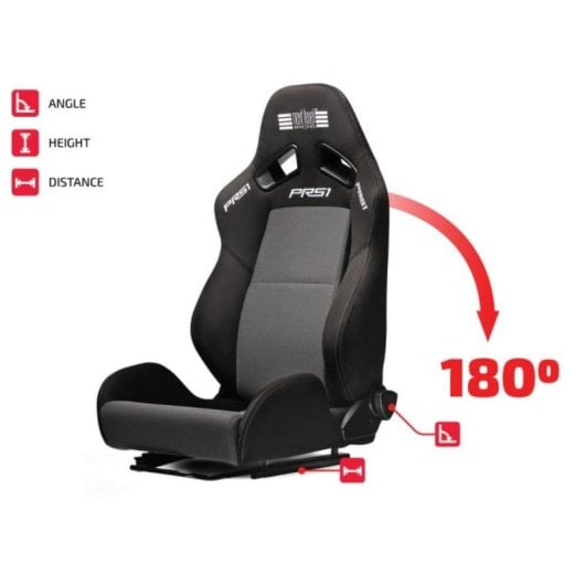 Next Level Racing PRS1 Performance Reclining Baquet Assento para Sim Racing com Suporte Lombar Reclinável e Ajustável Até 38”