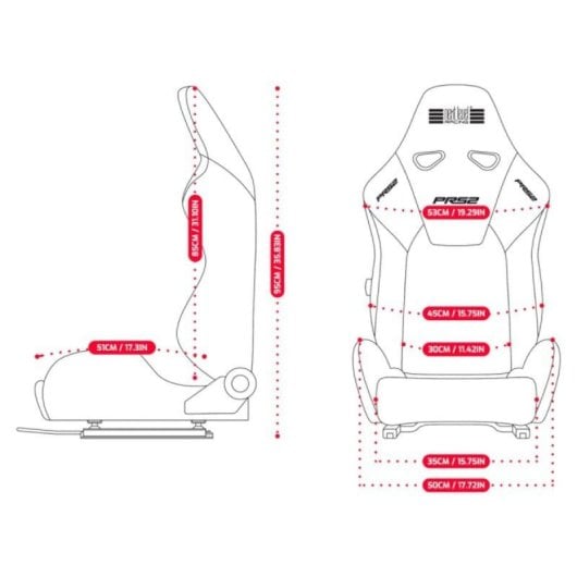 Next Level Racing PRS2 Performance Reclining Assento para Simracing com Suporte Lombar e Alta Compatibilidade