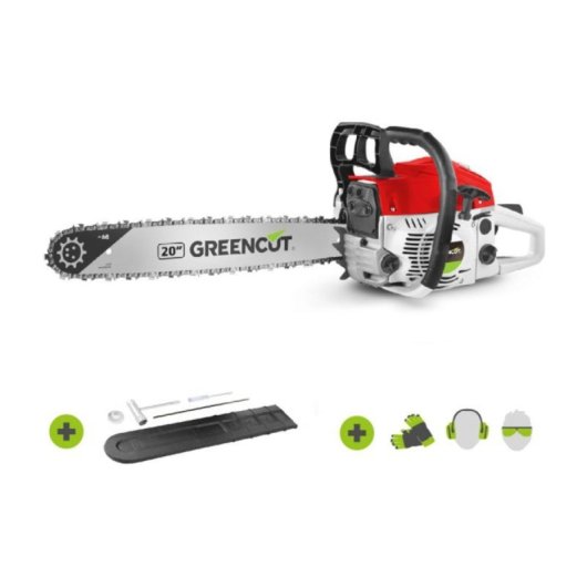 Motosierra GREENCUT GS650X 55cc 3,8cv Gasolina Espada 20” Antivibración Easy-Start