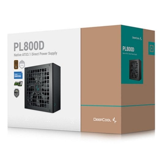 Fuente de alimentación DeepCool PL800D 800W 80+ Bronze ATX 3.0 Ventilador Silencioso Negro