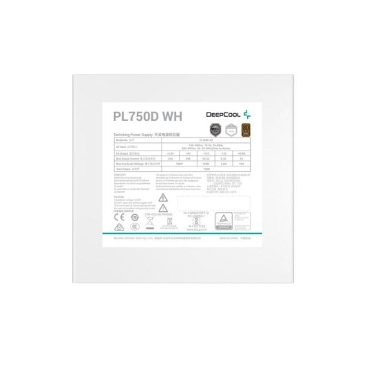 Fuente de alimentación DeepCool PL750D WH 750W 80+ Bronze ATX 3.1 Blanco