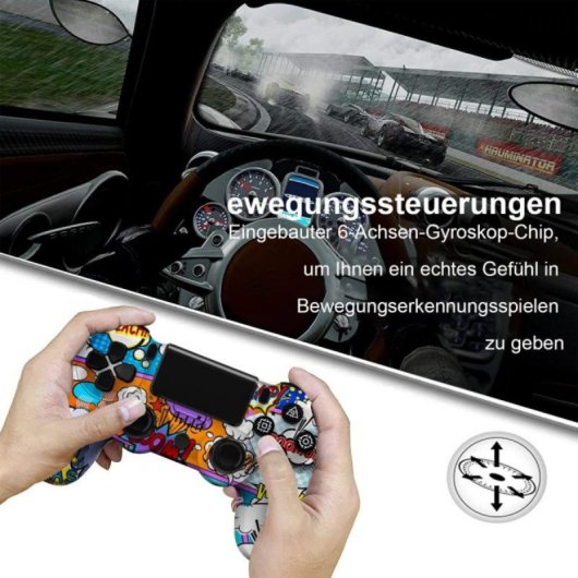 Mando Bluetooth inalámbrico Compatible PS4 Vibración Dual Batería 600mAh Antideslizante