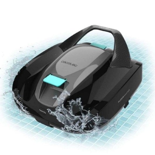Robot limpiafondos piscina inalámbrico doble motor succión 100 l/min 100 min autonomía filtro alta eficiencia