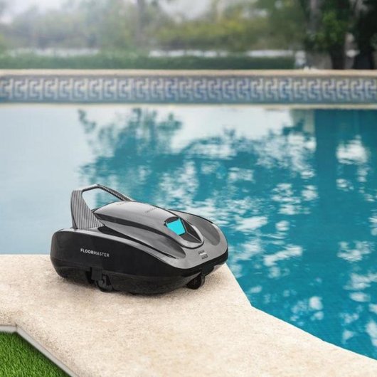 Robot limpiafondos piscina inalámbrico doble motor succión 100 l/min 100 min autonomía filtro alta eficiencia