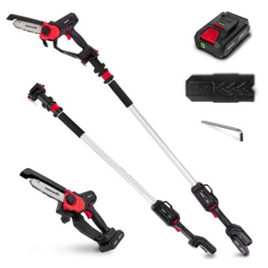 Podadora de altura telescópica GREENCUT PP200L batería litio espada 6" motor brushless