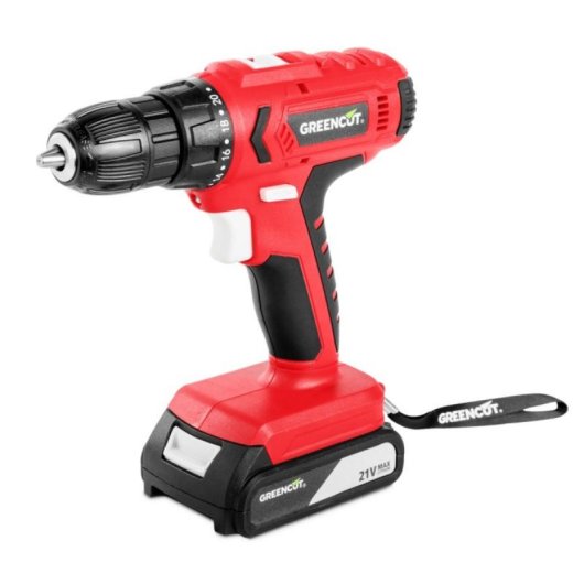 Taladro Atornillador Greencut TD210L 21V 1.3Ah 1500rpm Batería Litio Luz LED