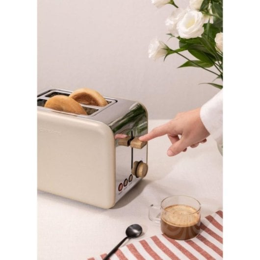 Tostadora Create Toast Retro 2 rebanadas Arena ABS Acero 850W cable 0,8m 6 niveles