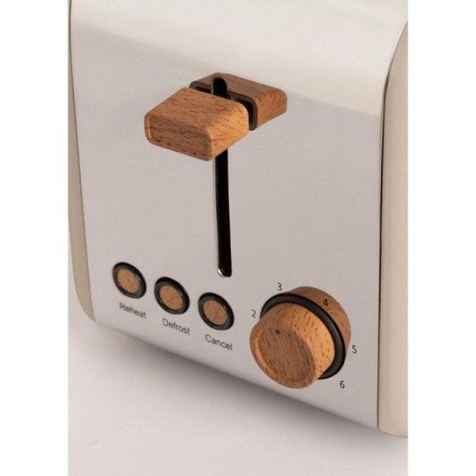 Tostadora Create Toast Retro 2 rebanadas Arena ABS Acero 850W cable 0,8m 6 niveles