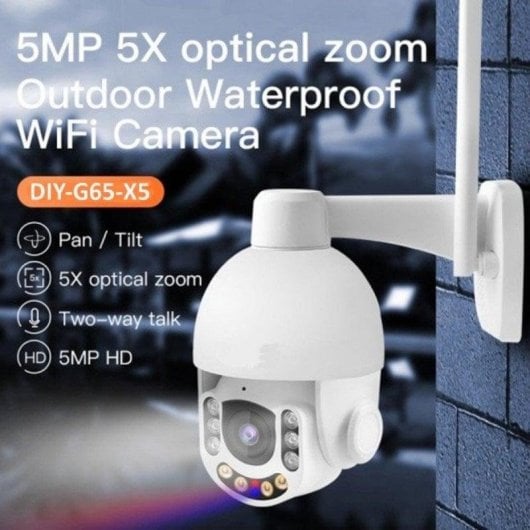 Cámara de seguridad DIYTECH DIY-S65Q-X5 Zoom óptico 5X, 5MP, visión nocturna y seguimiento automático