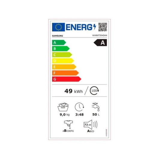 Máquina de Lavar Samsung WW90T554DAN 9Kg 1400RPM Eco Bubble Cinza