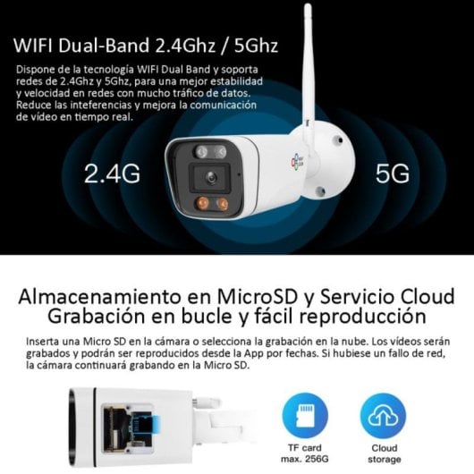 Caméra de surveillance Foscam Full HD 4MP AI Vision nocturne couleur IP65 Extérieur/Intérieur