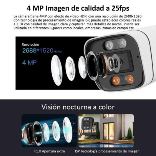 Câmera de vigilância DIYTECH FullHD 4MP Visão Noturna Interna e Externa IA