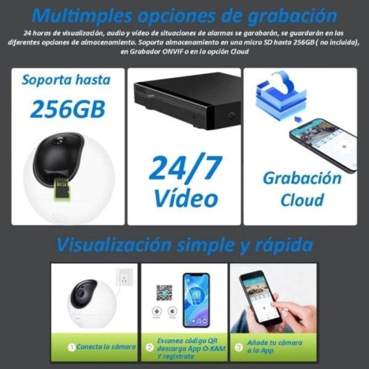 Cámara de vigilancia DIYTECH HD 1296P WiFi 2MP Panorámica IA vision nocturna bidireccional