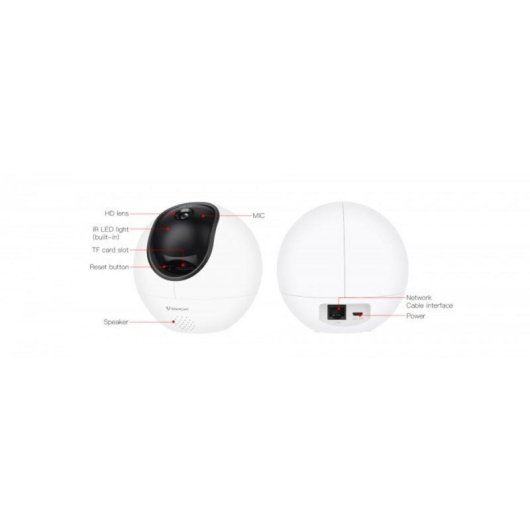 Cámara de vigilancia DIYTECH HD 1296P WiFi 2MP Panorámica IA vision nocturna bidireccional