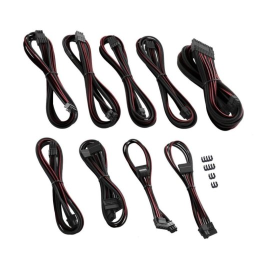 CableMod C-Series PRO ModMesh Kit de Câbles Compatible Corsair AXi/HXi/RM Design Schwarz/Blutrot