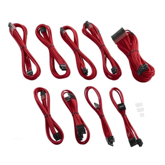 Kit cables ModMesh CableMod C-Series PRO CM-PCSI-FKIT-NKR-R rojo 8-pin(4+4) EPS12V para Corsair AXi/HXi/RM