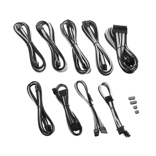 Kit de cables CableMod CM-PCSR-FKIT-NKKW-R Negro/Blanco ModMesh para Corsair RMi/RMx