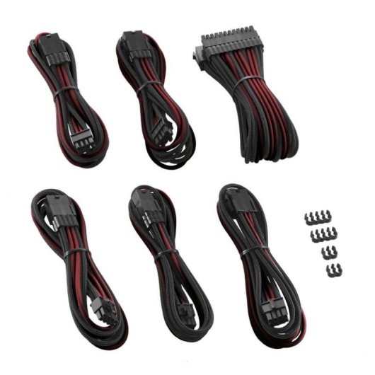 Kit extensión de cables CableMod PRO ModMesh CM-PCAB-BKIT-NKCR-3PK-R Carbono Rojo peines preinstalados