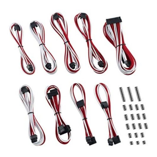 Kit de cables CableMod Classic ModMesh C-Series Corsair RMi/RMx Rojo/Blanco alta pureza 600V