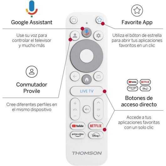 Thomson Go Cast 150 Google TV 4K UHD WiFi HDMI Control Voz