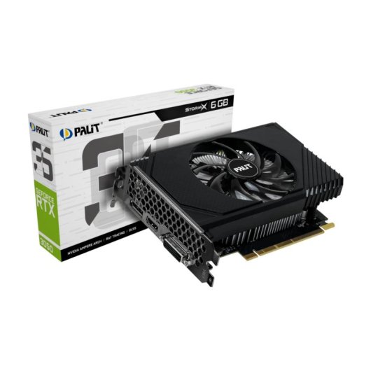 Tarjeta gráfica Palit GeForce RTX 3050 StormX 6GB GDDR6 Mini ITX 96bit PCIe 4.0
