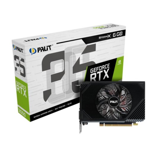 Tarjeta gráfica Palit GeForce RTX 3050 StormX 6GB GDDR6 Mini ITX 96bit PCIe 4.0